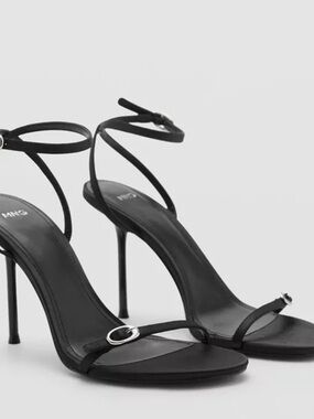 New Mango MNG Women's Buckle Detail Heeled Sandals